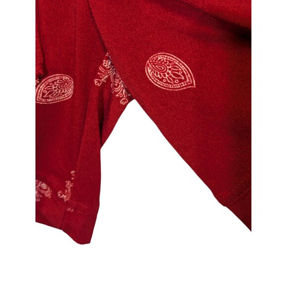 LuLaRoe Xanthe XXS Red Paisley Print Romper With Pockets & Tie Waist - Picture 2 of 6